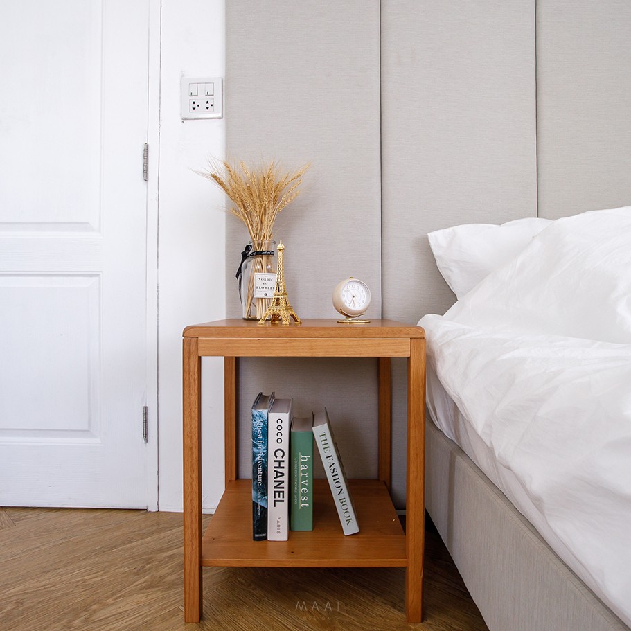 โต๊ะข้างไม้ยางพารา MAAI DESIGN รุ่น DABURU SIDE TABLE สีโอ๊ค